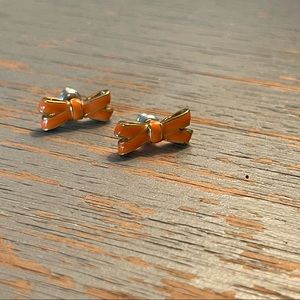 kate spade double bow orange earrings